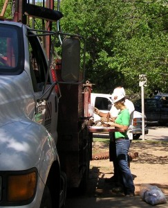 Drilling operations for the OSU Interdisciplinary Science and Research Building in Stillwater, Oklahoma.