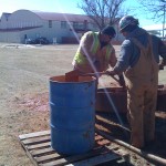 Placing Suspected Contaminated Soil into Drum